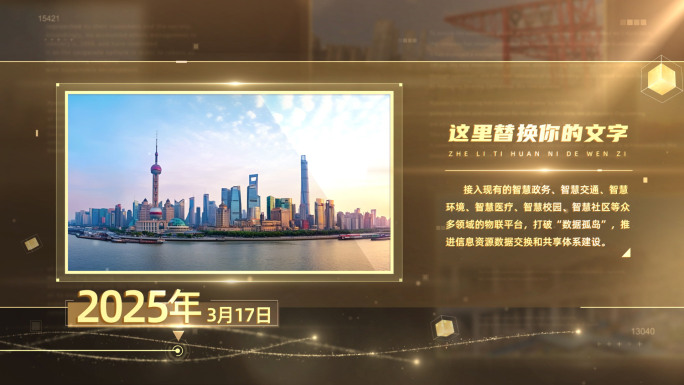 简洁金色图文展示 时间轴 图片照片16