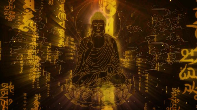 佛教六字大明咒佛教循环背景