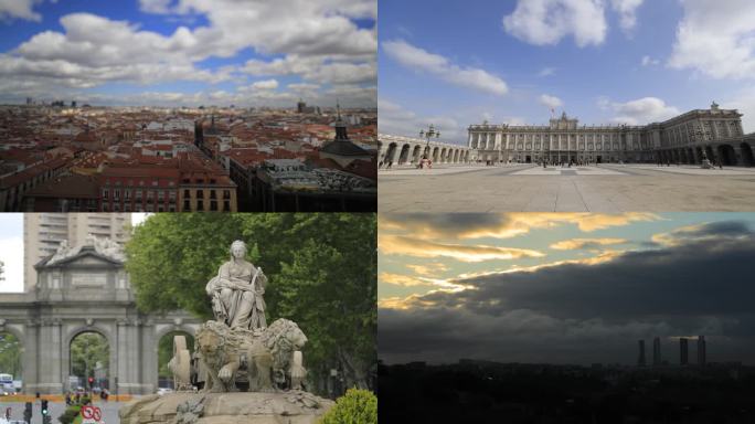 西班牙地标延时街道宣传片一