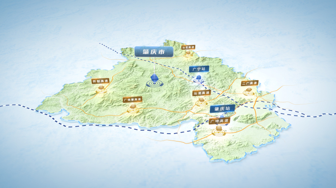 简洁区位地图-肇庆市(版式2)