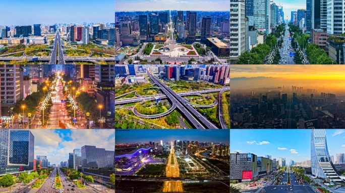 天府大道成都天府大道天府立交人民南路航拍