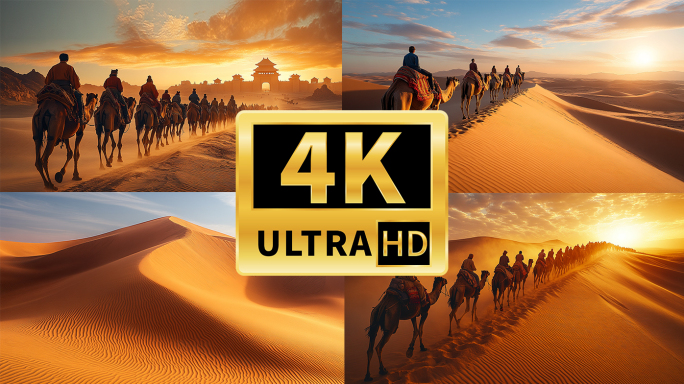 丝绸之路 一带一路 沙漠骆驼 沙漠景观