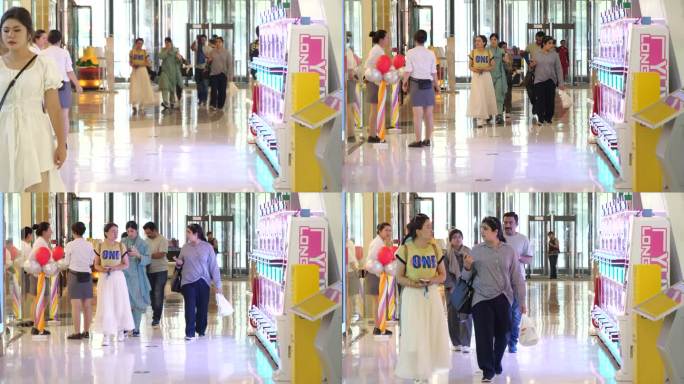 升格民生画面逛街购物外国人喀什万达旅游