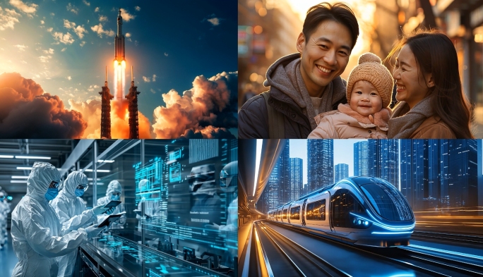 【4K】中国经济建设中国梦幸福生活