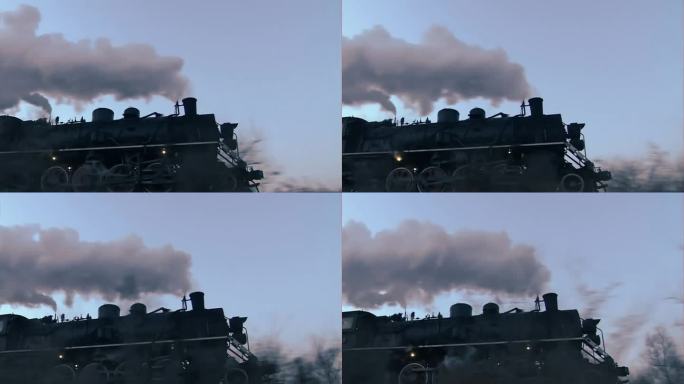 老式蒸汽机车主动轮机构错位排列