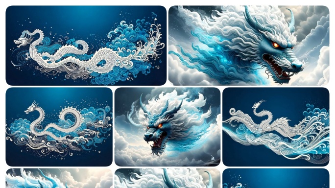 原创龙图腾抽象龙纹样舞台背景大屏幕