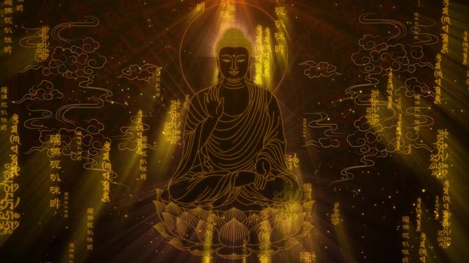佛教六字大明咒佛教循环背景
