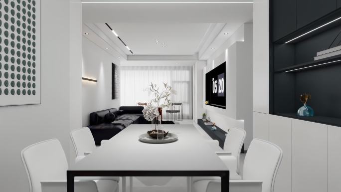 三维客厅 室内装修 室内漫游动画镜头