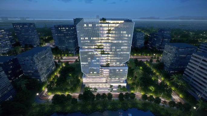 三维产业园 办公总部 高新技术 建筑动画