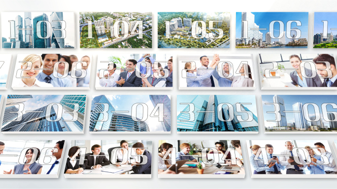 宽屏干净清新立体多图排列轮播照片墙AE