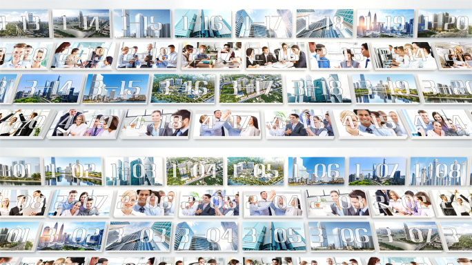 宽屏干净清新立体多图排列轮播照片墙AE