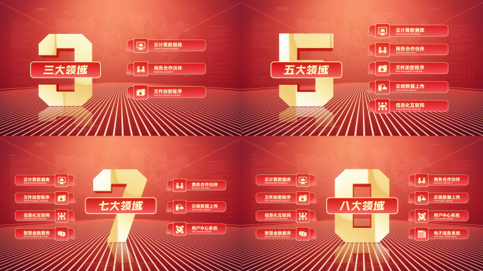 红色科技文字分类展示