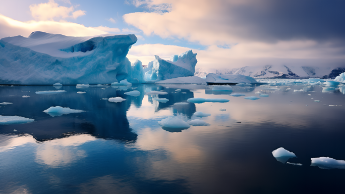 北极南极冰山海洋冰川