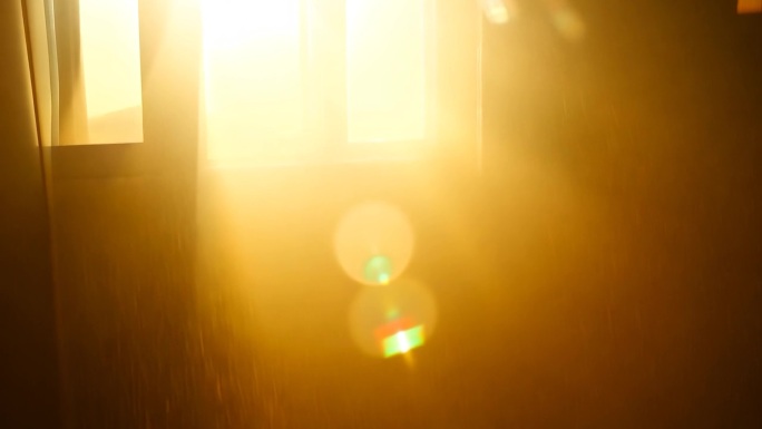 傍晚 阳光 透过窗户 时间 光影