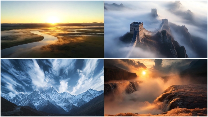 自然风光美丽祖国大好河山美景风景航拍中国