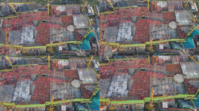 建筑工地钢筋钢架塔吊