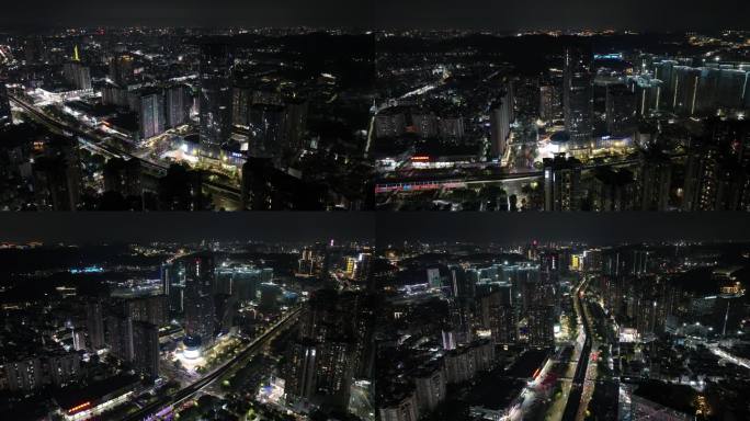 深圳横岗中心夜景航拍