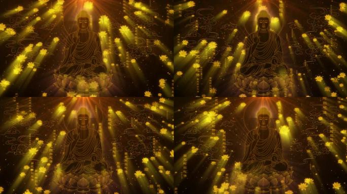 佛教阿弥陀佛名号莲花循环背景