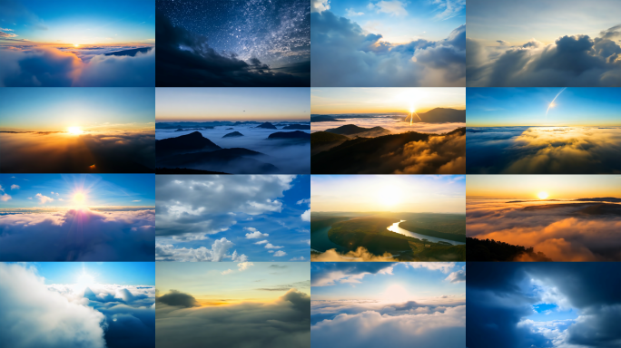 高速相机穿越云层日出云海唯美镜头