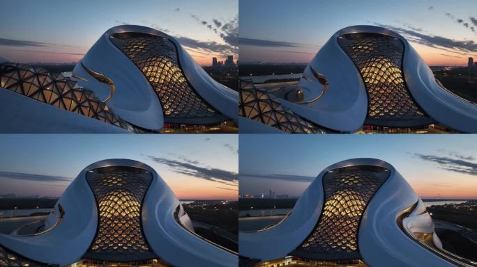 黑龙江省哈尔滨市地标建筑哈尔滨大剧院夜景