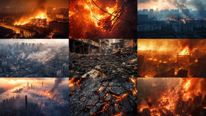 城市火灾消防员消防知识火灾灰烬视频素材2