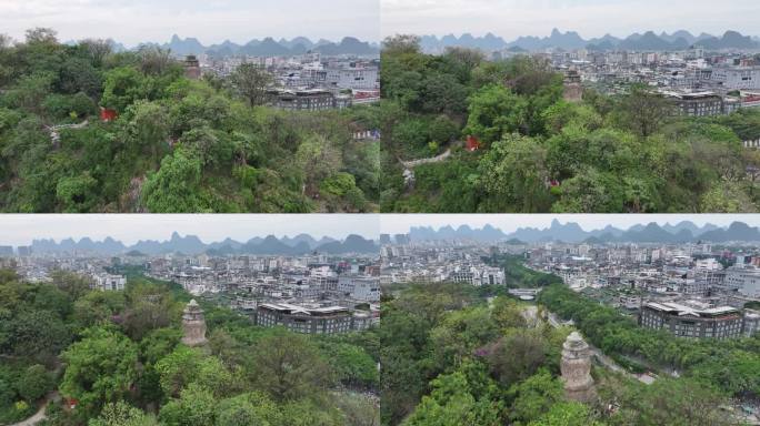 航拍桂林市区大景