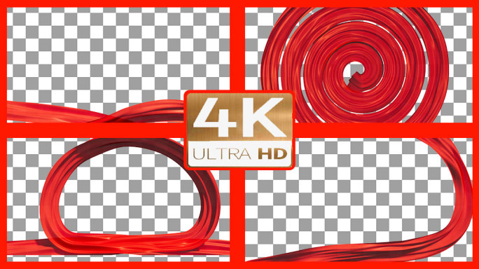 6组红丝带转场 透明通道 mov gif