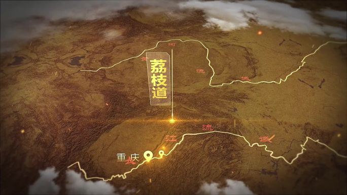 复古地图荔枝道线路地图ae