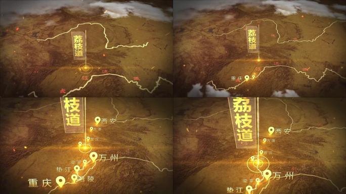 复古地图荔枝道线路地图ae