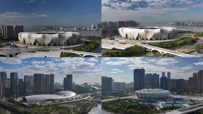 杭州奥体航拍延时 杭州奥体航拍