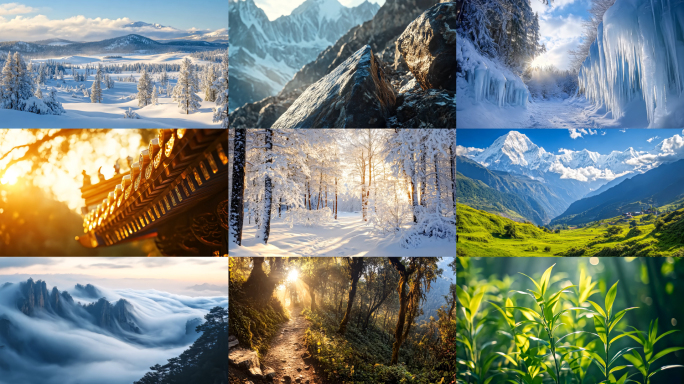 太白山秦岭蓝天白云旅游景区祖国大好河山