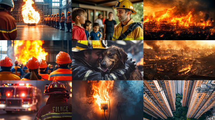 家庭火灾消防员消防知识火灾灰烬视频素材4