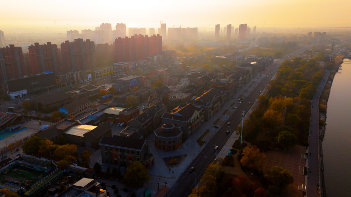 4K原创 秋季营口辽河老街航拍合集