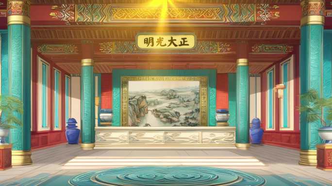 戏曲背景 古代大堂