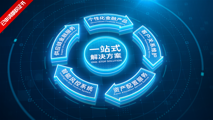 科技箭头分类闭环流程图展示