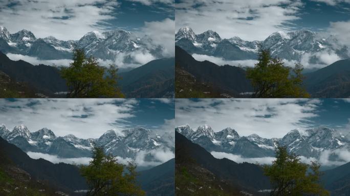 四川旅游风光贡嘎雪山全景