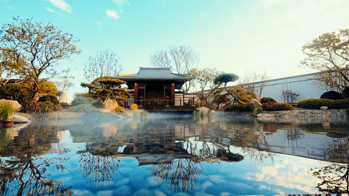 新中式庭院山水园林景观实景