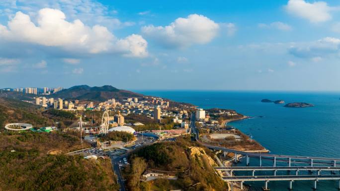 大连海景风光延时航拍