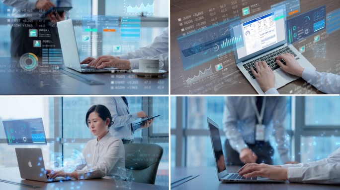 AE模板 科技感数字智慧办公HUD