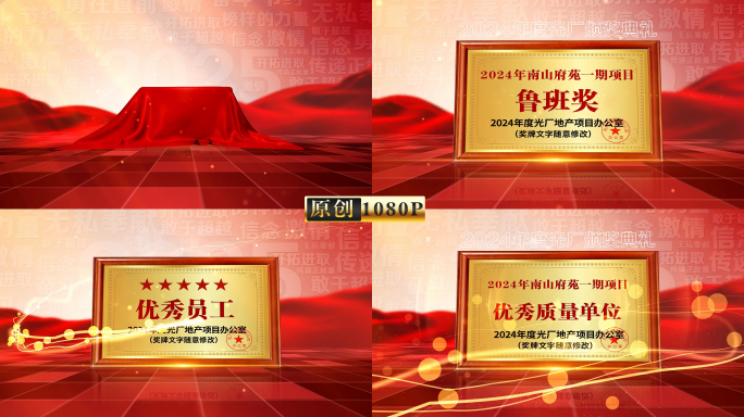 颁奖晚会奖项揭晓揭牌奖牌展示