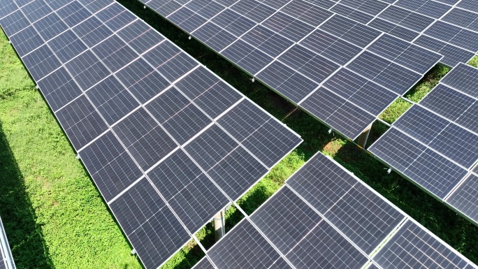 4K光伏太阳能电池板宣传片大气航拍