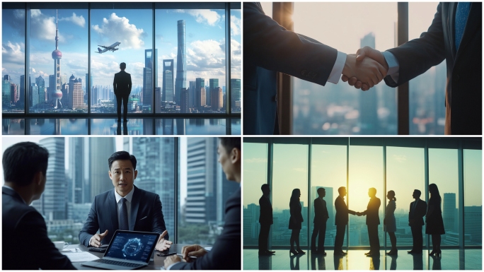 商务人士商务合作商务签约商务握手商务办公