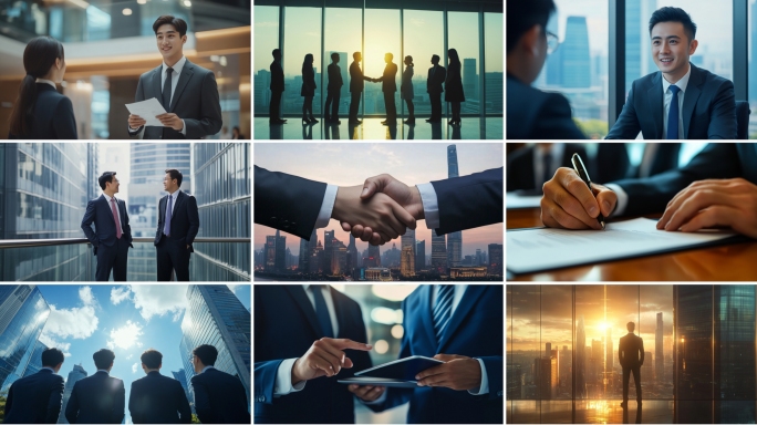 商务人士商务合作商务签约商务握手商务办公
