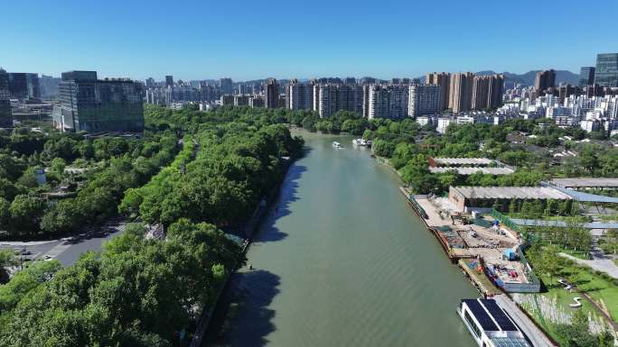 京杭大运河杭州段航拍