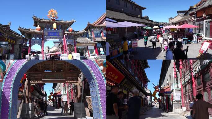 内蒙古呼和浩特大召广场塞上老街白天街景