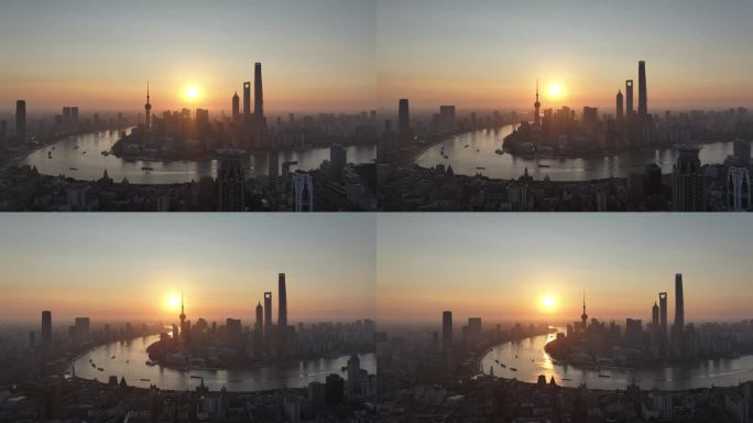 上海陆家嘴城市地标航拍