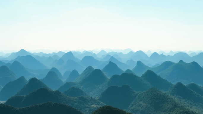 航拍群山连绵山脉山川