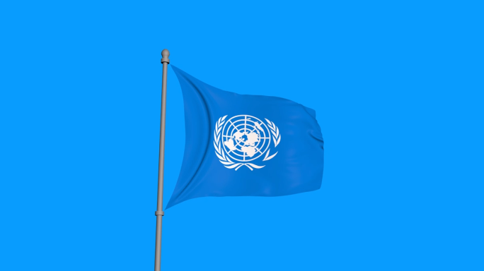 联合国旗透明通道，UN，无缝循环