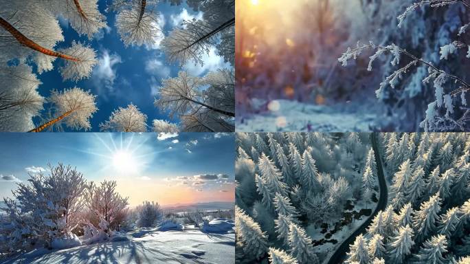 唯美雾凇森林雪景