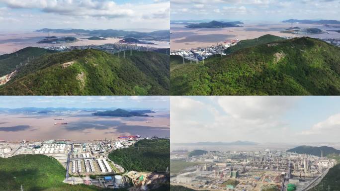 宁波大榭岛航拍港口码头工业宣传片合集4k